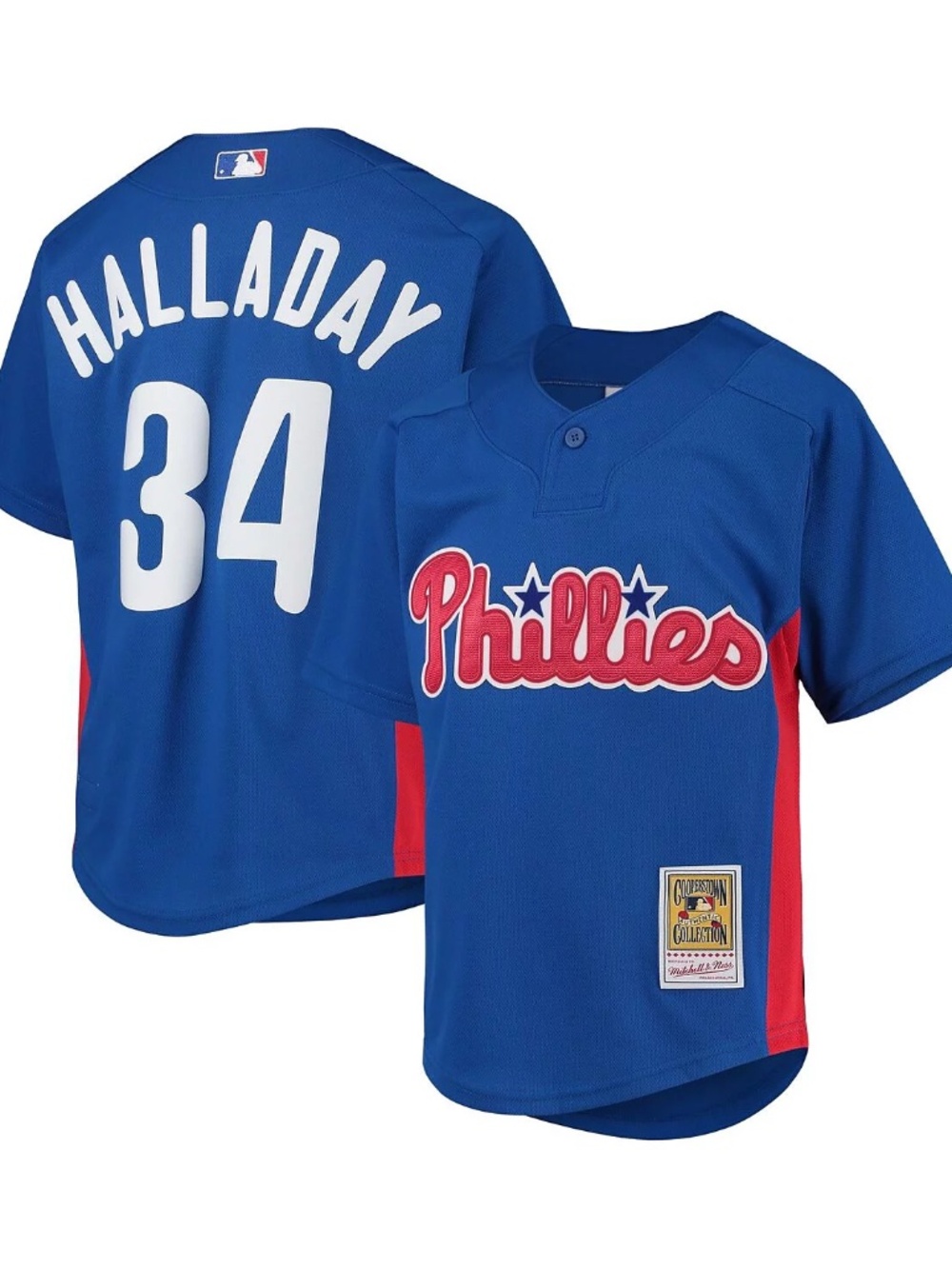 Boys Roy Halladay Royal Philadelphia Phillies Cooperstown Jersey - Large 14/16